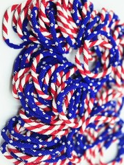 24 PCS WHOLESALE NEPAL Glass Seed Bead American Flag Beaded Crochet Bracelets