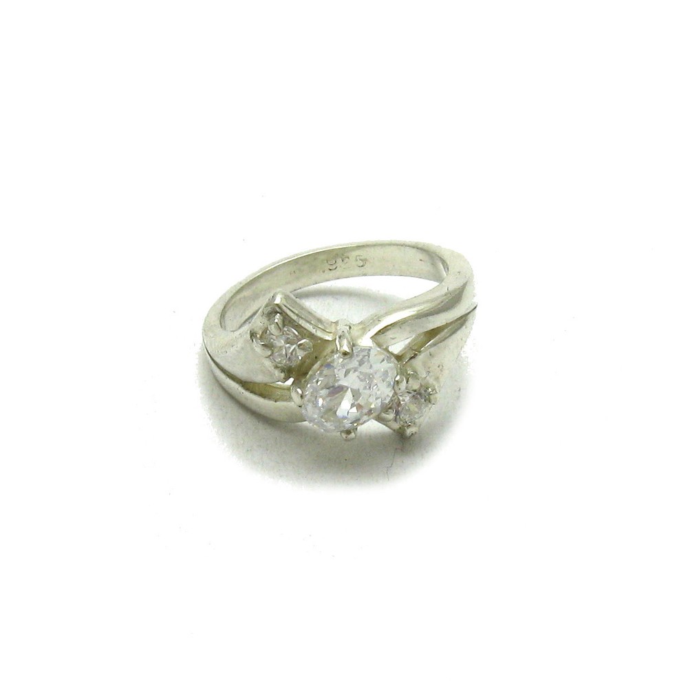 Sterling Silver Ring Genuine Solid 925 With 3 Cubic Zirconia Handmade Empress
