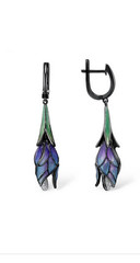 Purple unside down tulip earrings
