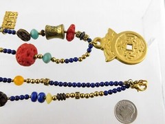 Mixed Materials Handmade Chinese Themed Pendant Necklace Multi Color Beads