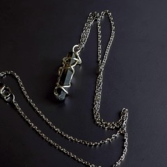 Smoky Quartz Crystal Point Pendant Handcrafted Silver tone Wire Wrap- 1.25”