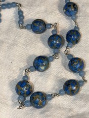A++ Natural Blue Lapis Lazuli Faceted Round Gemstone Beads 18″ Handmade Necklace