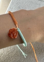 Woven Vajra Knot Bracelet Natural Red Agate Sunflower Waterproof Cord Adjustable