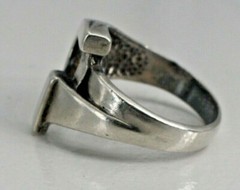 Artisan Sterling Silver Ring Band Modernist Design Size 7.5 Handmade