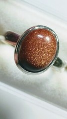 CHARMING UNTREATED NATURAL SUNSTONE IN STERLING SILVER RING SIZE 5.75-6.0!