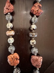 Western Cowgirl Necklace Set Chunky Agate & Western Beads – Flower Boho Gypsy