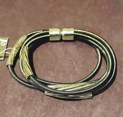 Elly BRACELET Gunmetal Large Coil Harp String Magnetic Close Wow