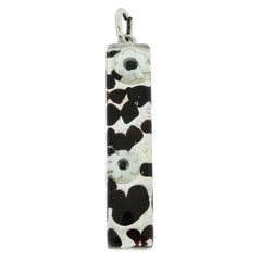 GlassOfVenice Murano Glass Venetian Reflections Stick Pendant – Dark Purple Silv