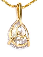 3ctw Pear shaped Diamond Jewelry 18k Yellow Gold Diamond Necklace Earrings