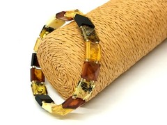 AMBER BRACELET Gift Big Size Natural Baltic Amber Beads Pyramid Square 9g 16240