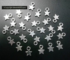 STAR CHARMS 10x7x1 beads charms silver plated Zinc Pendant findings 25pcs CFP029