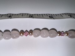 Rose Quartz & Real Pearl Bracelet Pink Crystal Heart Toggle Clasp 8” Handmade
