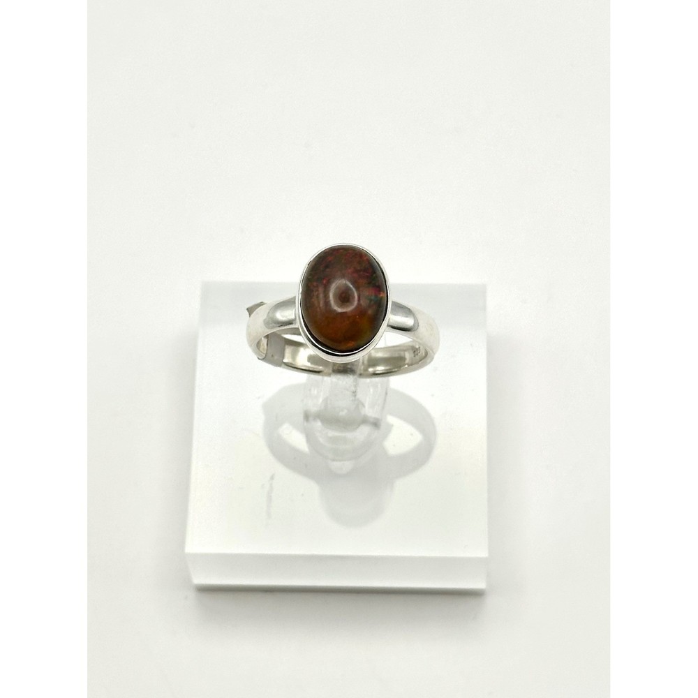 Black Ethiopian Opal Sterling Silver Handmade Ring Size 9