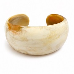 Horn Handcrafted Wide Cuff Bracelet, 7”Inch, Mocha Swirl , Vintage NWT