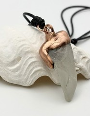 White Frosted Sea Glass Copper Plated Pendant Necklace