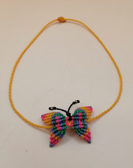 Multicolored Butterfly Macrame Woven Anklet