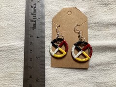 1 inch four color porcupine quilled earrings