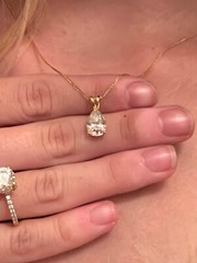 2 carat Pear shape Diamond 18k Necklace with pendant Real Gold Certified Diamond