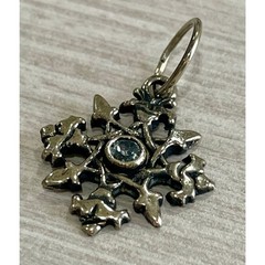 Love Heals Aquamarine MARCH Birthstone Snowflake White Bronze Charm LH96