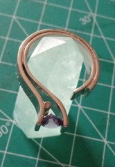 925 Amethyst ring, size 8 1/4, With CZ Stones, Unusual Glam Design!!!