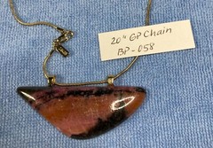 Rhodonite Pendant 68 X 27 X 6 mm, 20″ 24 KGB Gold Chain BP-58