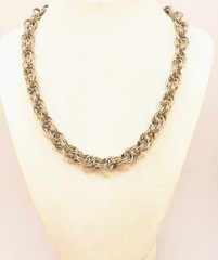 Stainless Steel Handwoven Double Spiral Chainmail Weave Unisex Chain Choker