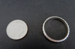 Ring Silver Band Flowers around Sterling 925 Size 10.5 Ring Stackable Band 10