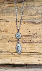 Stainless Steel Bullet Necklace with Football Charms. Optional Crystal.
