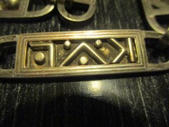 Vintage Artisan Mexican Silver Inlaid Copper Gold Modernist MCM Link Necklace!