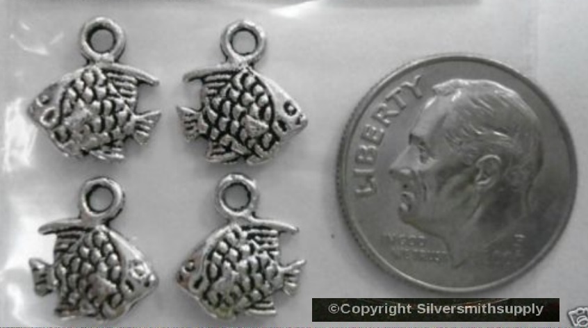Small fish charms silver plated zinc charm findings earring Angel Fish cfp002