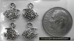 Small fish charms silver plated zinc charm findings earring Angel Fish cfp002