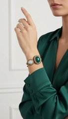 Handmade Jewelry Türkiye. Green Jade& Mother Pearl Bracelet. 24K Gold Laminated.