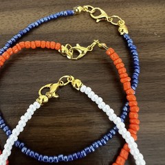 Handmade glass seed bead layering necklace & bracelet jewelry set coastal beach