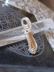 Citrine Crystal Pendant Sterling silver handcrafted amulet elegant necklace