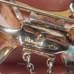 Sterling silver vintage brooch Pin lot Bow Lot Of 3. 46.8 grams Costume jewelry.