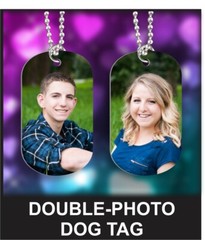 Personalized Double Side Photo Dog Tag Necklace Keychain