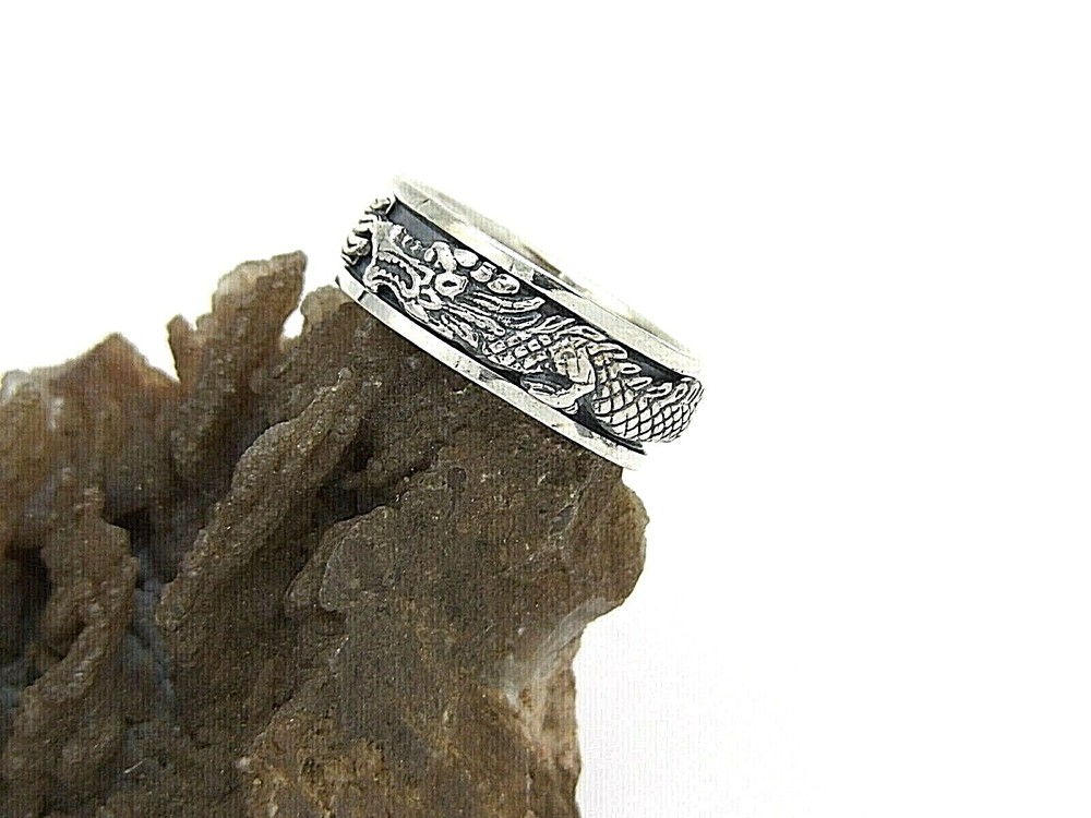 Hand Made in USA Art Massive 925 Sterling Silver With Dragon Spinner-Custom size