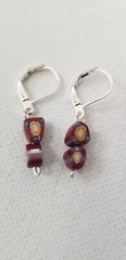 Vintage ElementsTrade Beads glass Earrings dangle drops 1/2 in. leverback
