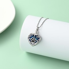 Personalized Heart Paw Print Ashes Urn Necklace for Ashes Pet Memorial Urn Gifts