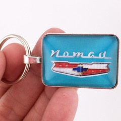 1955 1956 1957 Chevy Nomad CHROME Tailgate Script Emblem Logo 1 x 1.25 Keychain