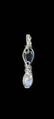 Moonstone and Labradorite Wire Wrapped Pendant