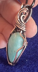 Amazonite ~ Handmade Copper wire wrapped pendant jewelry 10j