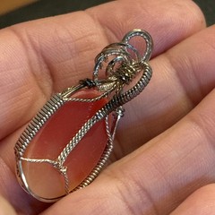 Vintage Sterling Silver Wire Wrapped Tree of Life Cameo Pendant Bezel Bail