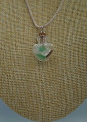 Glass Vial with Tiny Multicoloured Sea Glass Pieces & Adjustable Necklace (P#55)