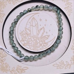 Prehnite Beaded Bracelet 5mm Green Ball Bead Round Gemstone Unisex Adults