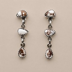 Wild Horse Jasper 925 Sterling Silver Dangle Earrings Southwestern Style