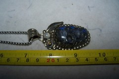 Southwestern Silver Tibetan Carved Moonstone Labradorite SKULL Pendant Necklace