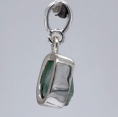 Natural Raw Cut Blue Green AQUAMARINE Pendant Rough 925 STERLING SILVER #902-Oe
