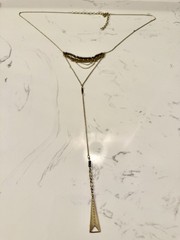 Nice Silpada K&R Brass Pyrite with Gold Plating «CASCADING Y» Necklace KRN0117
