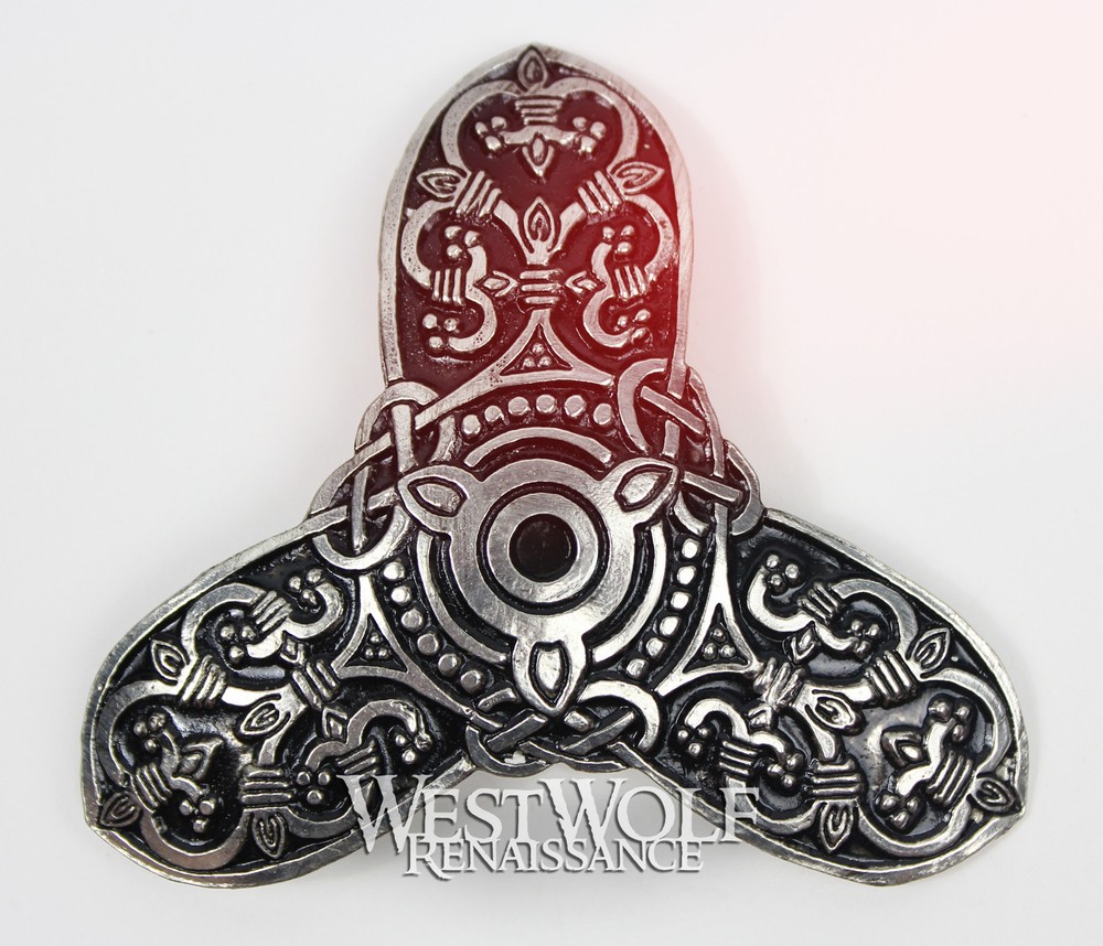 Large Viking Jarl Trefoil Brooch — Norse/Celtic/Medieval/Silver/King/Cloak Pin